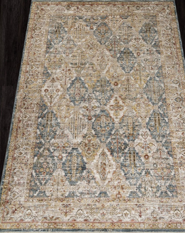Ковер турецкий LB184A SHANTI (Полиэстер, бежевый, голубой)