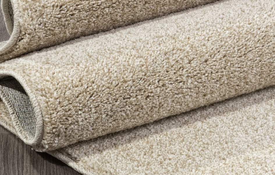 Однотонный бежевый овальный ковер T600 - LIGHT BEIGE - коллекция SOFIA