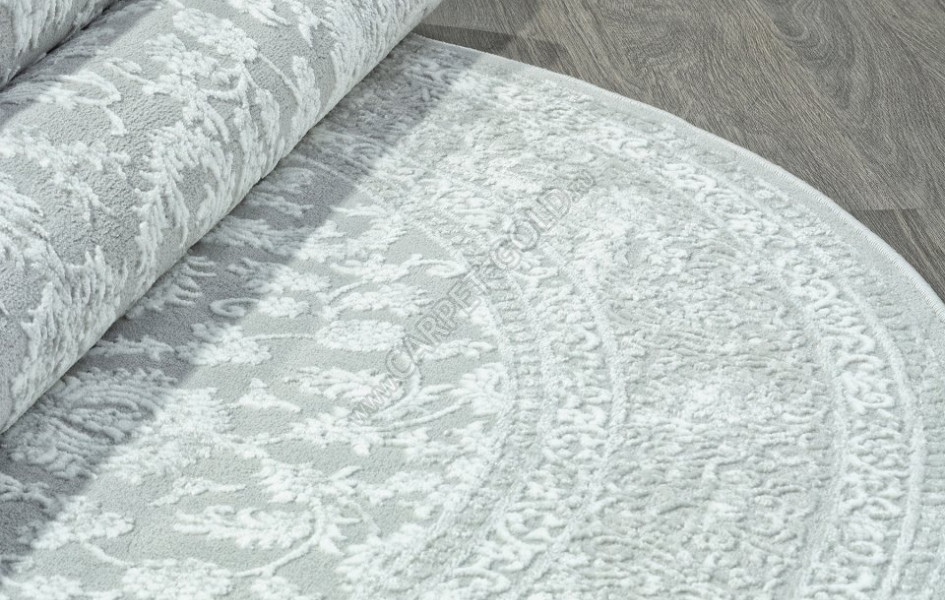 Ковер E365AP - GREY / WHITE - Овал - коллекция SIROCCO